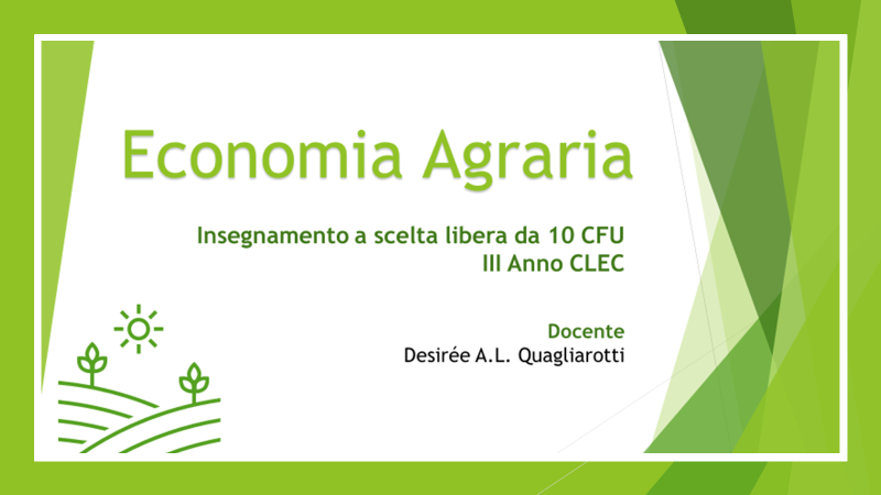 Corso di Economia Agraria